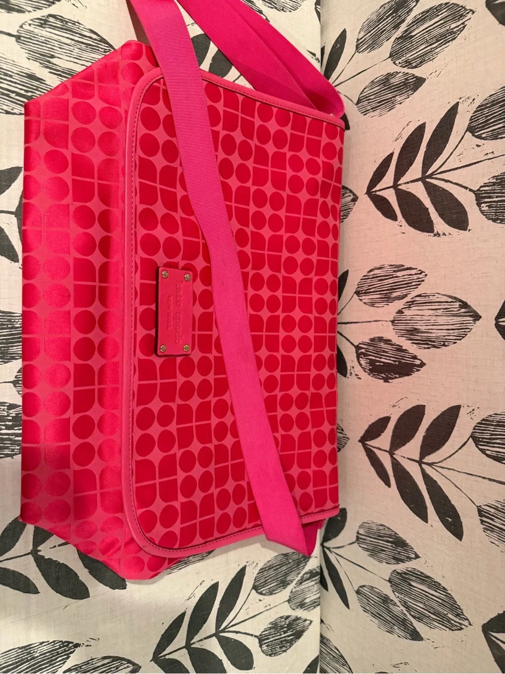 Kate Spade Hot Pink Geo-Print Crossbody Bag